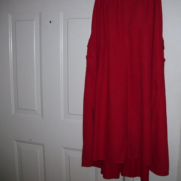 East Coast Red Maxi Linen Blend Skirt Size 24 - Picture 9 of 12